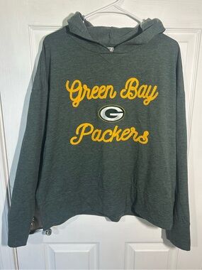 Green Bay Packers Women's Pullover Hoodie Chenille Script Letters Size Large NFL